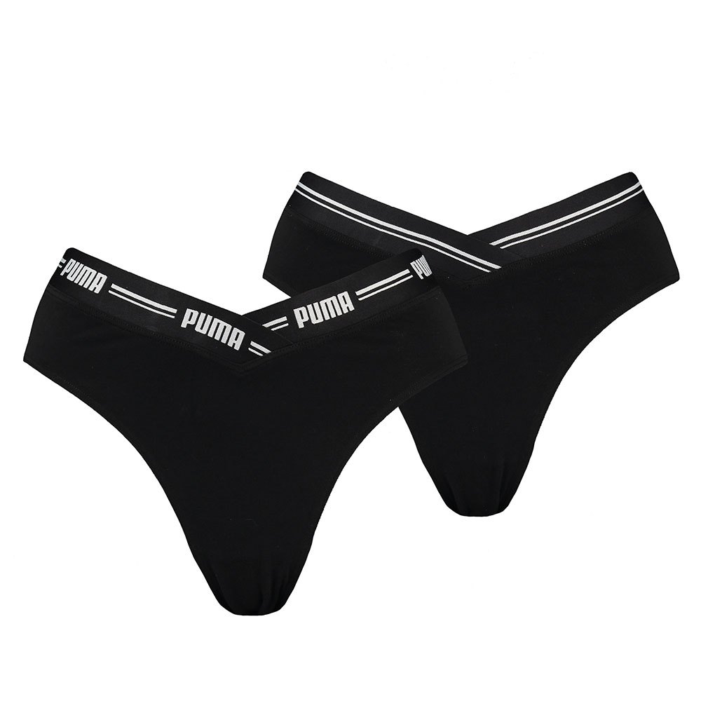puma v-shape high waist panties 2 units noir s femme