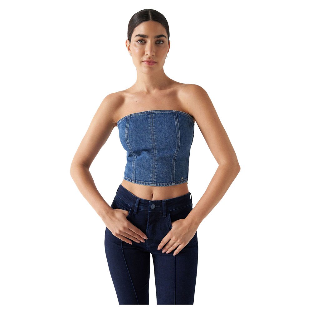 salsa jeans 21007210 bustier sleeveless t-shirt bleu xs femme