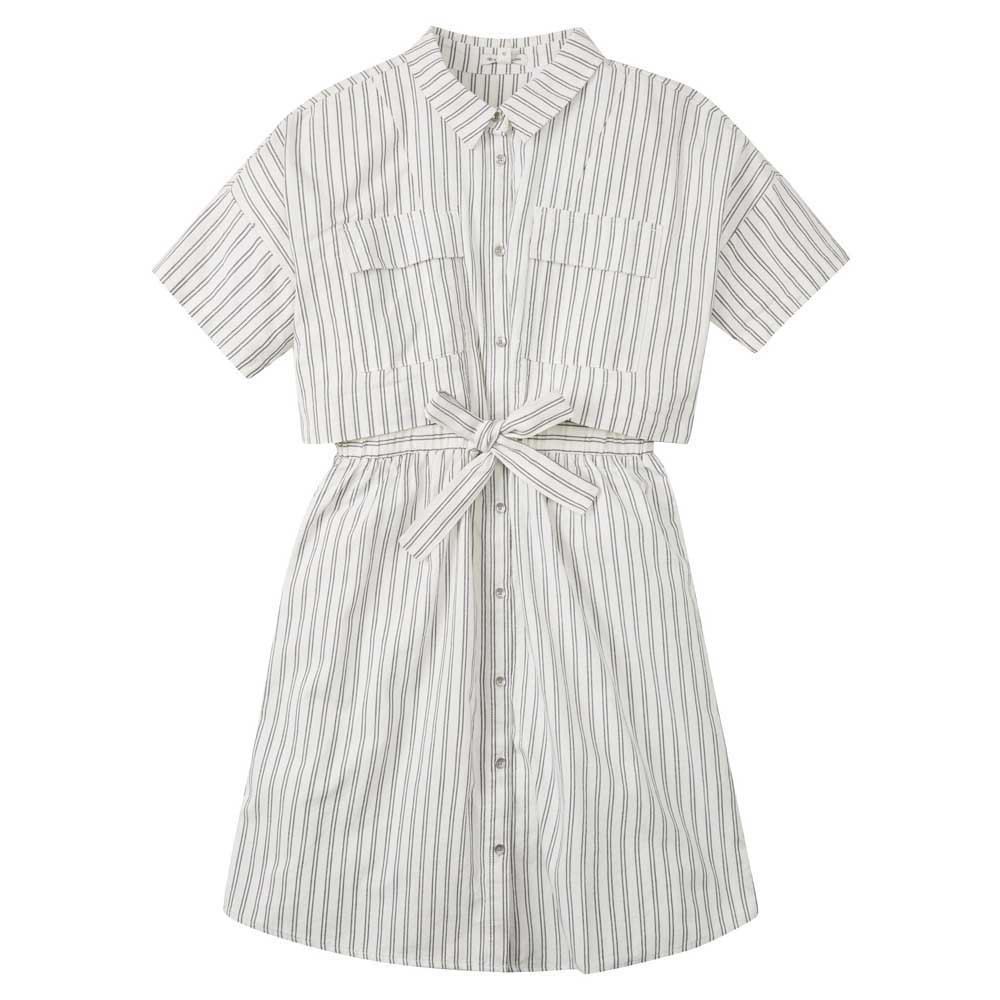 tom tailor 1030822 relaxed striped shirt short sleeve dress beige 140 cm fille