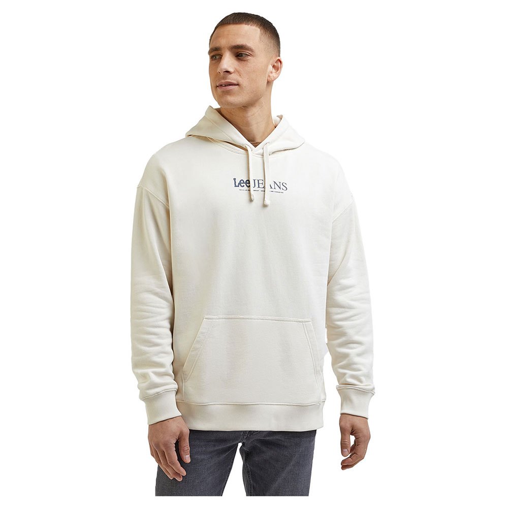 lee loose logo hoodie hoodie beige l homme