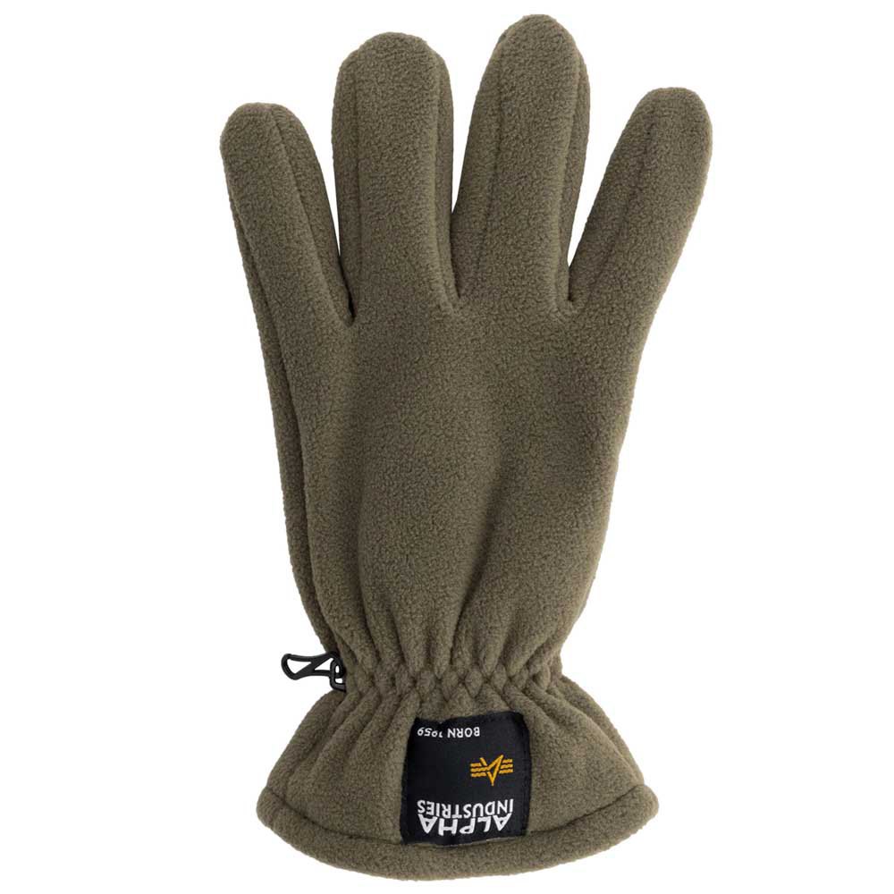 alpha industries label fleece gloves vert,marron l-xl homme