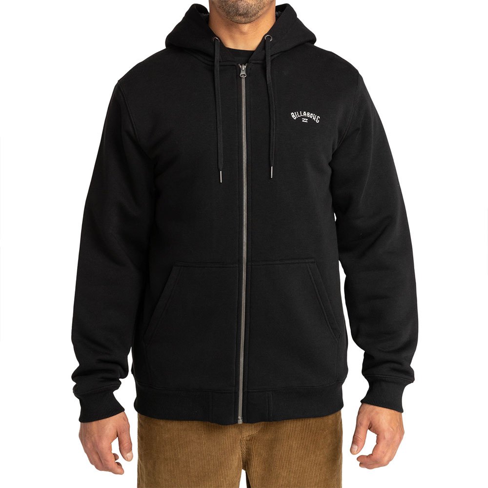 billabong arch sherpa full zip sweatshirt noir xl homme