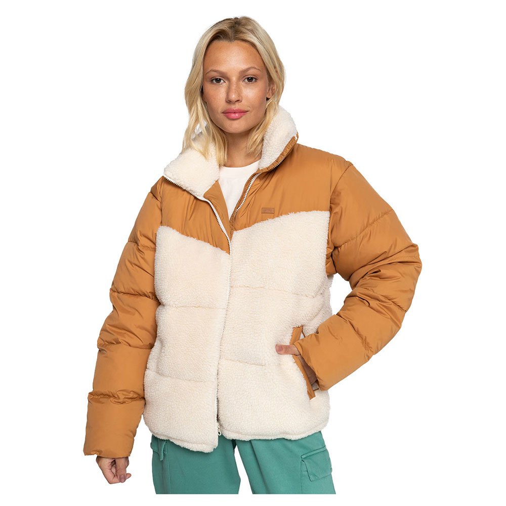 billabong january sherpa jacket beige xl femme