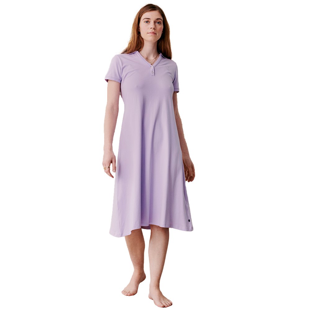 redgreen doria short sleeve midi dress violet l femme