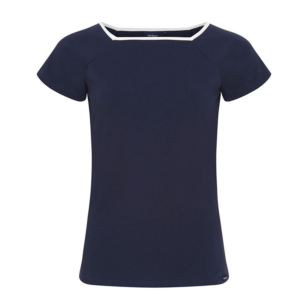 sea ranch melanie short sleeve round neck t-shirt bleu s femme