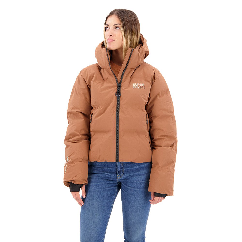 superdry boxy puffer jacket marron 2xs femme