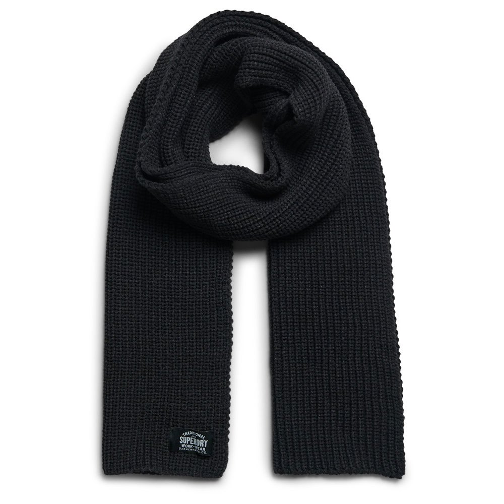 superdry classic knitted scarf noir  homme