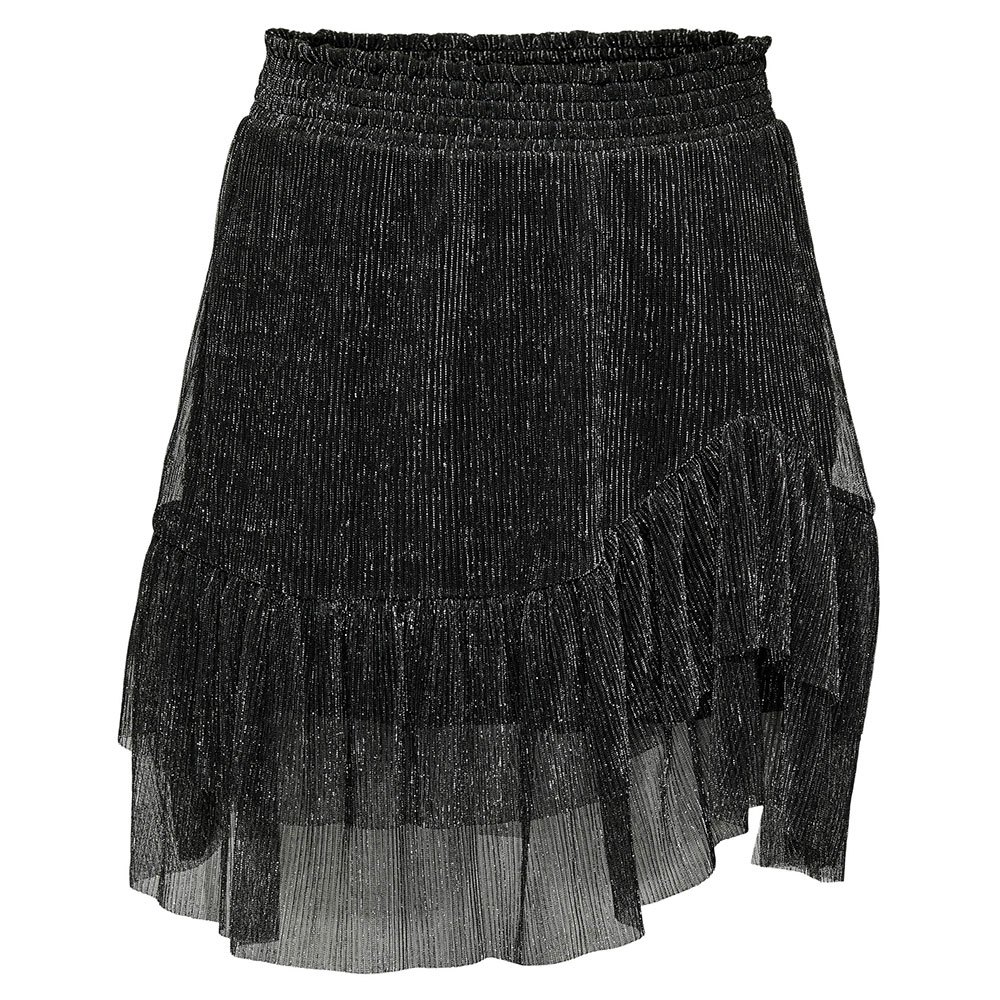 only miana plisse glitter midi skirt noir xs femme