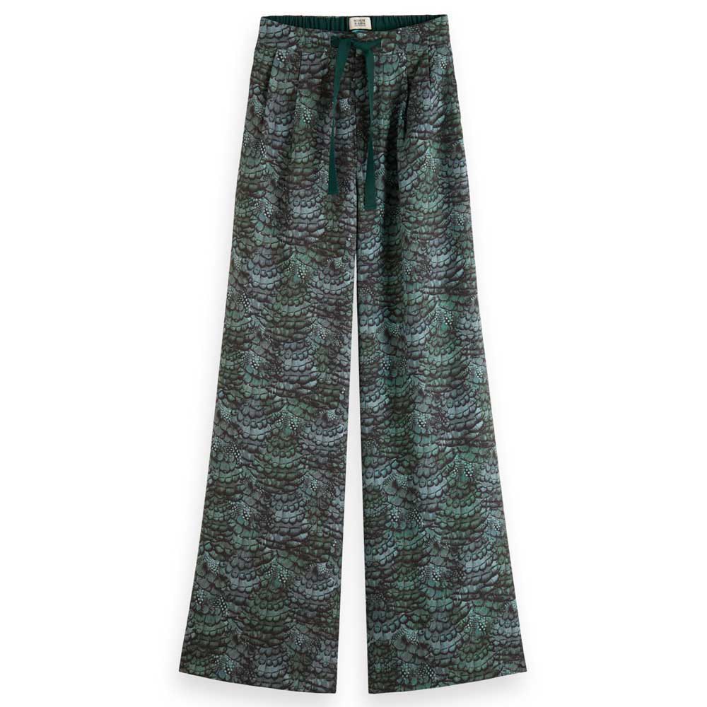scotch & soda eleni wide leg pants pyjama vert s / 32 femme