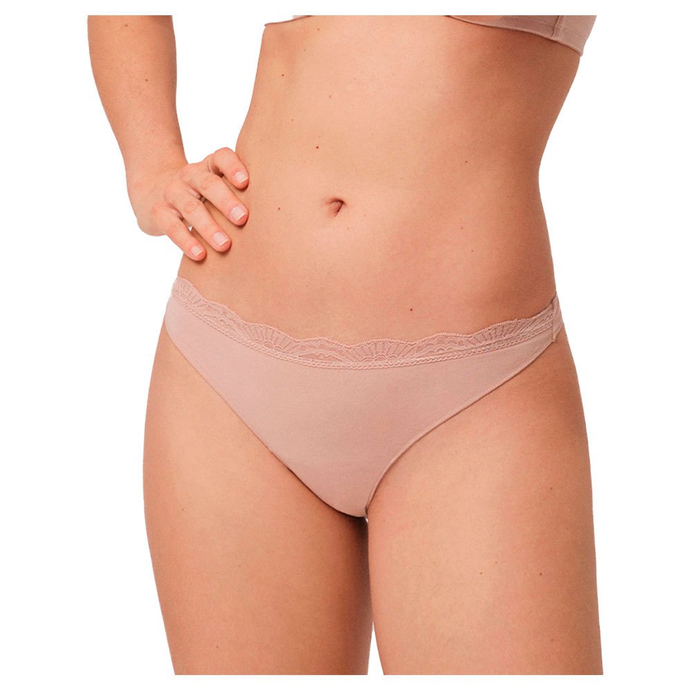 ysabel mora thong panties cotton with lace beige s femme