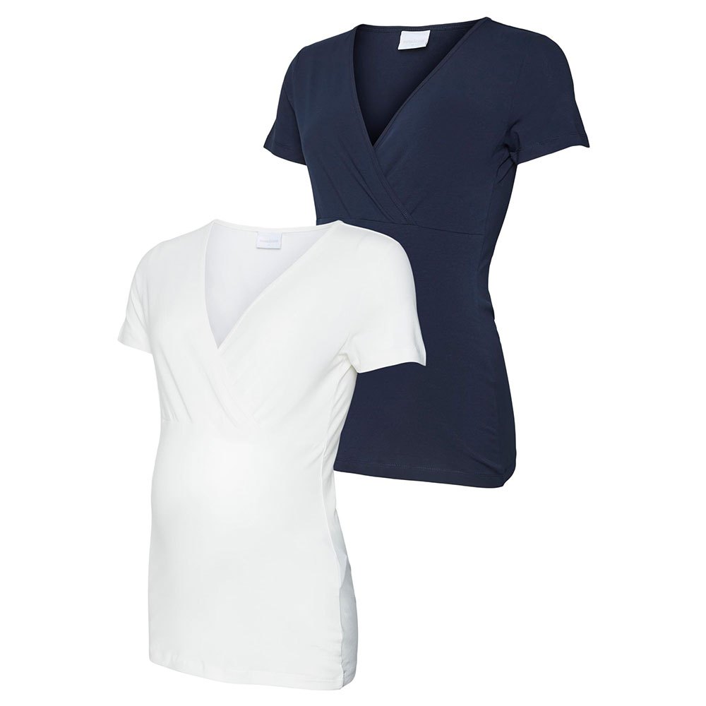 mamalicious kate tess short sleeve v neck t-shirt blanc,bleu xl femme