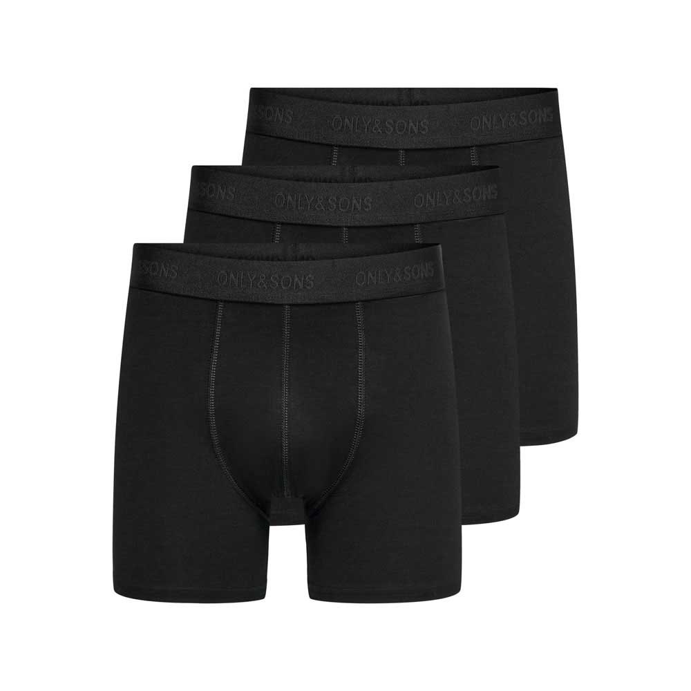 only & sons fitz solid boxer 3 units noir xl homme