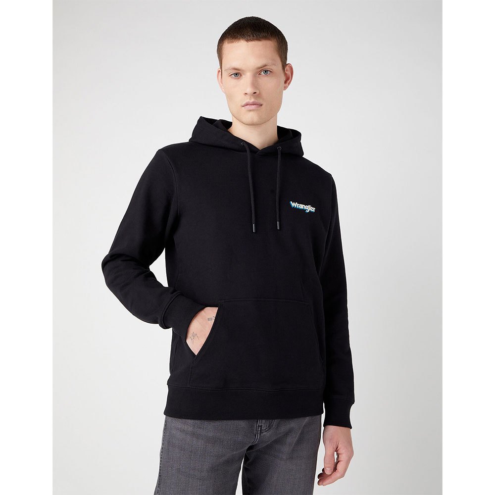 wrangler logo hoodie noir 3xl homme