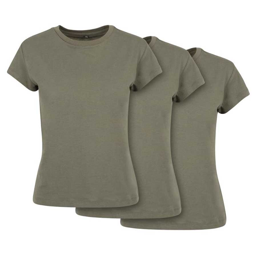build your brand by052b short sleeve t-shirt 3 units vert xl femme