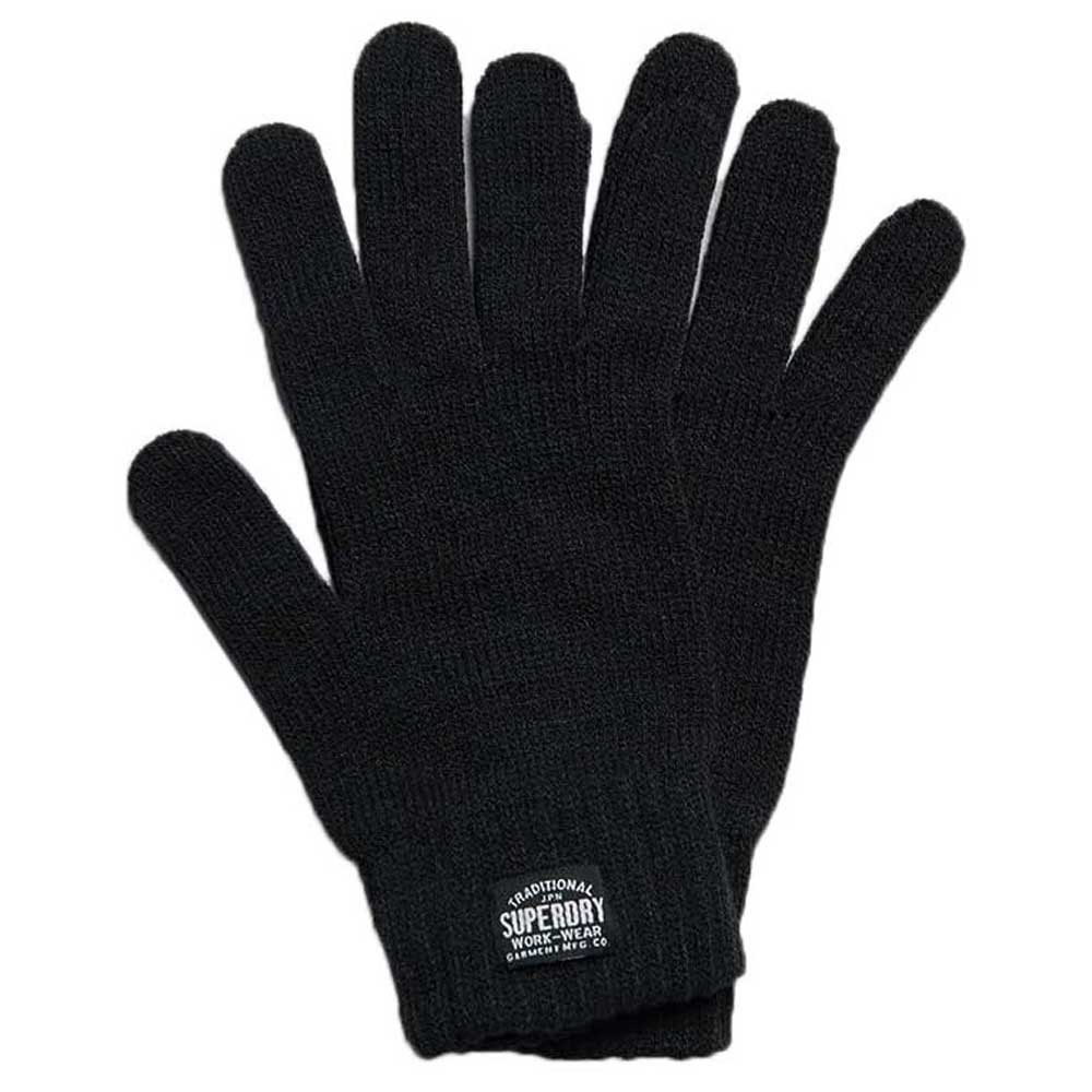 superdry classic knitted gloves noir s-m homme