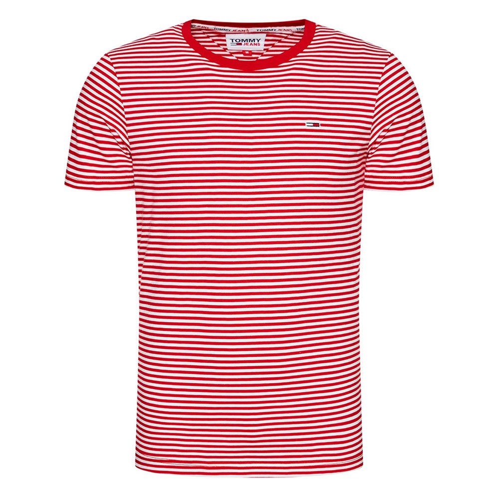 tommy jeans sailor short sleeve round neck t-shirt rouge m homme