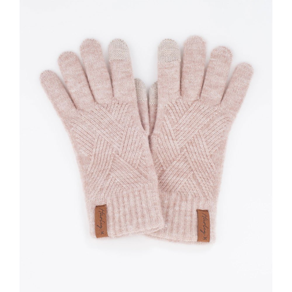 hurley woven knit gloves beige  homme