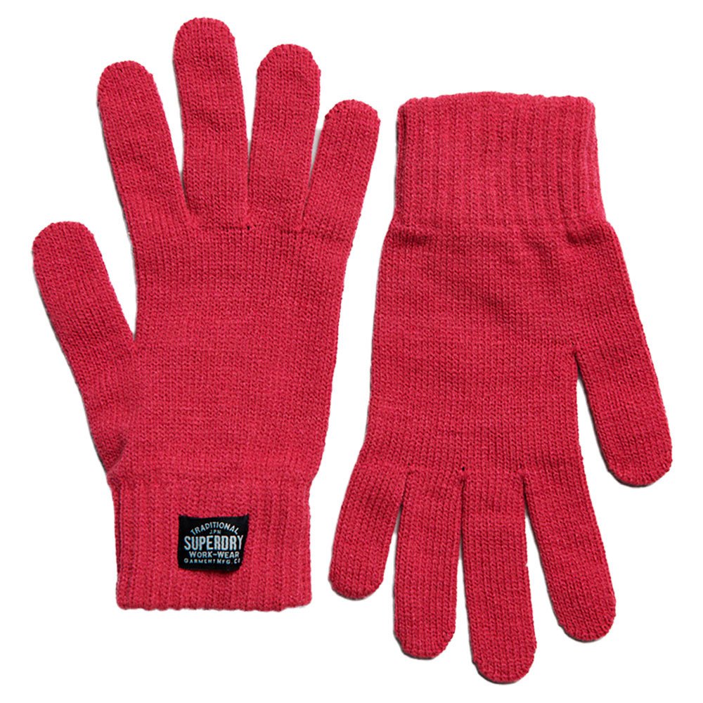 superdry classic knitted gloves rose m-l homme