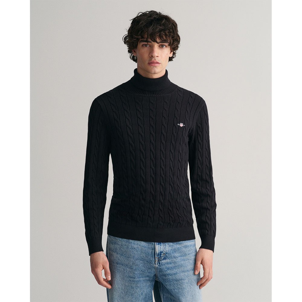 gant cable sweater noir xl homme