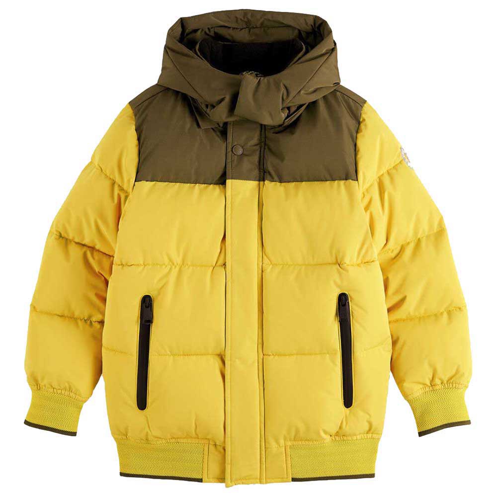 scotch & soda recycled polyester waterproof padded jacket jaune 12 years garçon