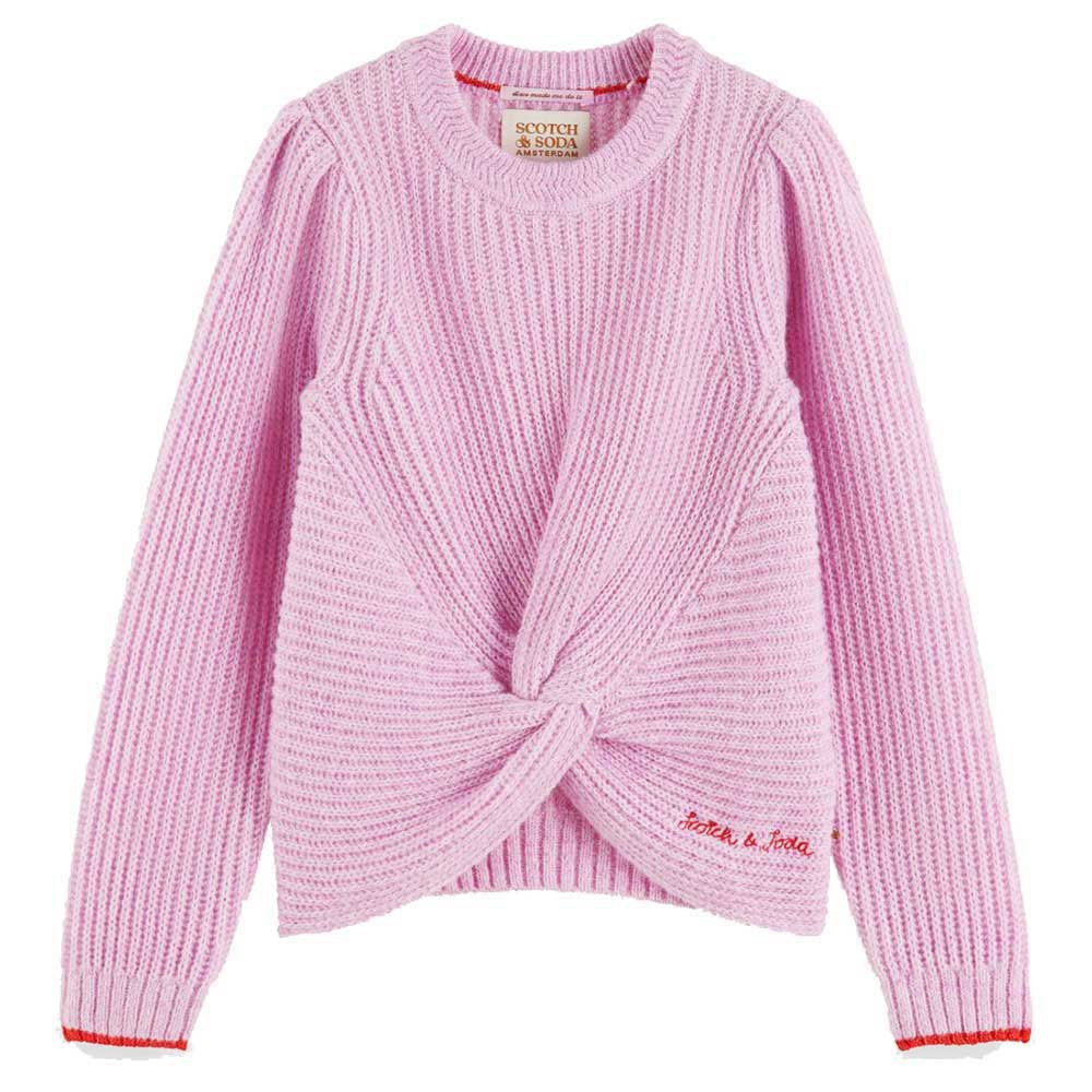 scotch & soda relaxed-fit knotted sweater rose 8 years fille