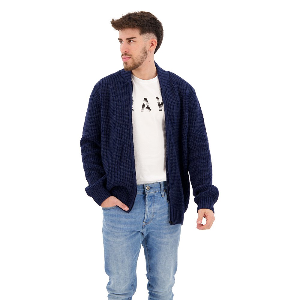 g-star chunky half zip sweater bleu xs homme
