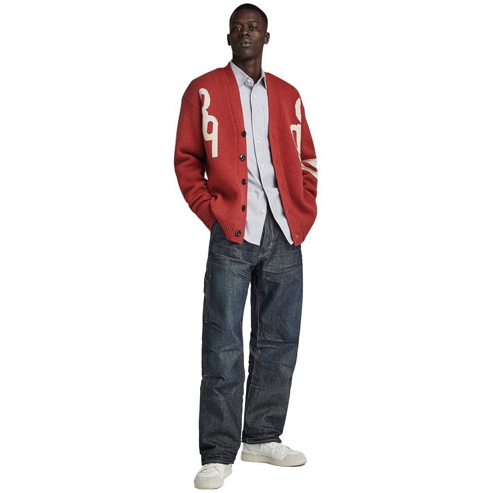 g-star holiday 89 gs loose cardigan rouge xs homme
