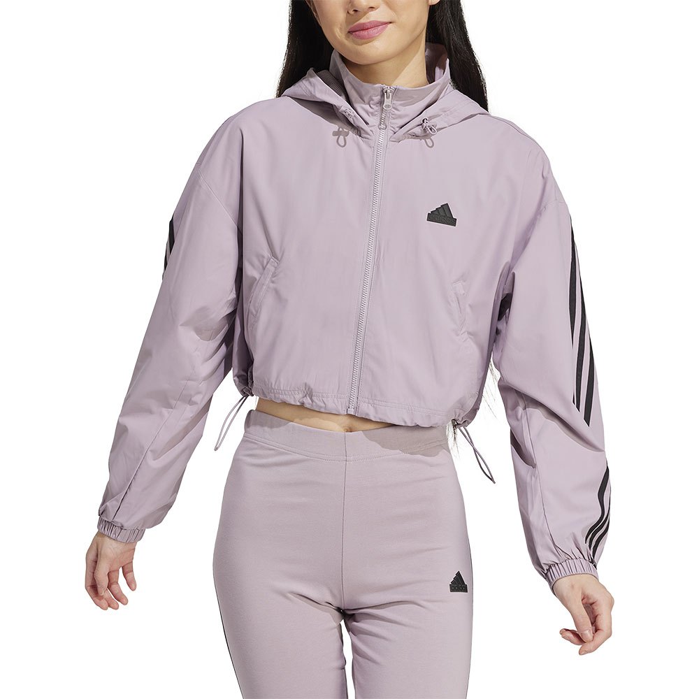 adidas future icons wind dry 3 stripes jacket violet l femme