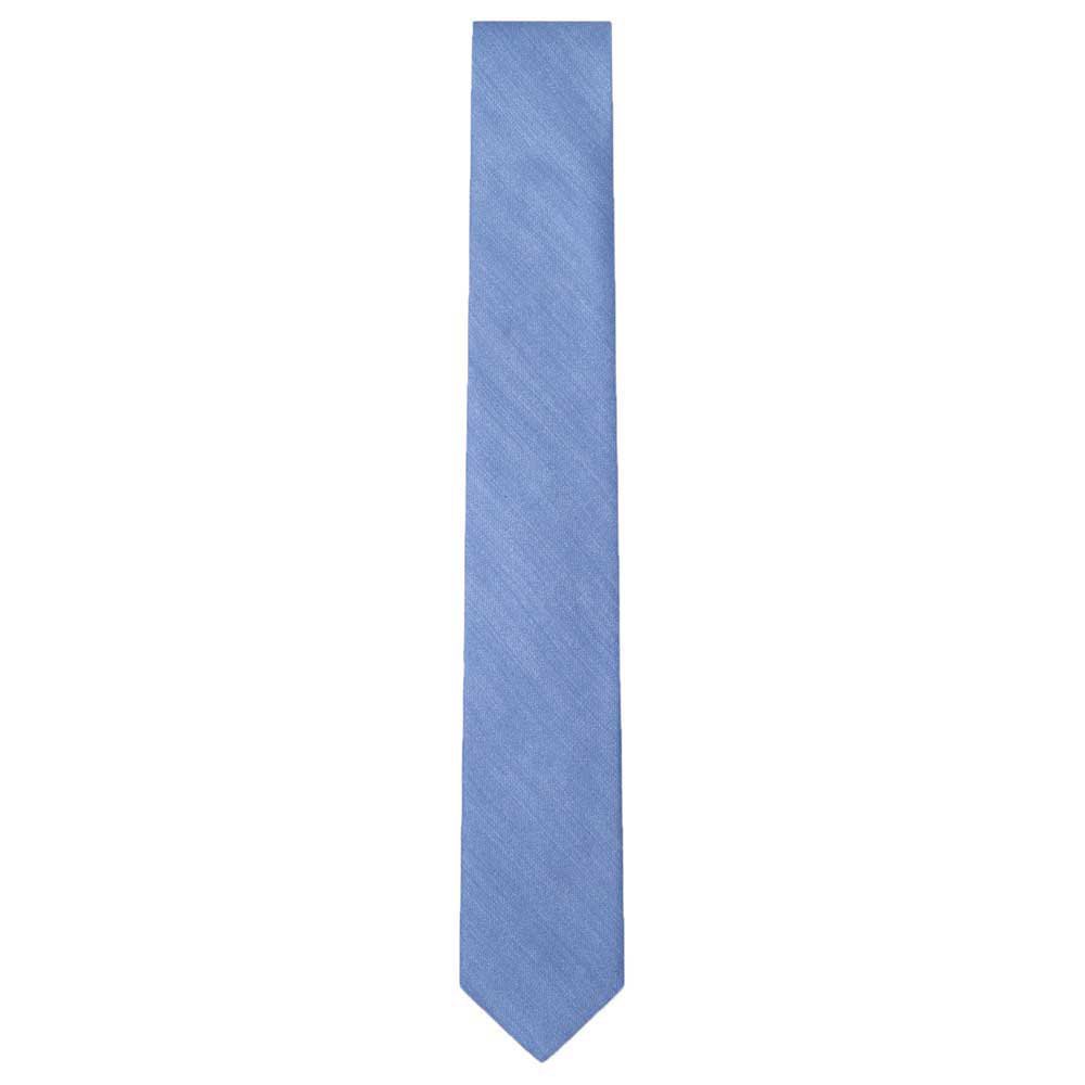 hackett chambray solid tie bleu  homme
