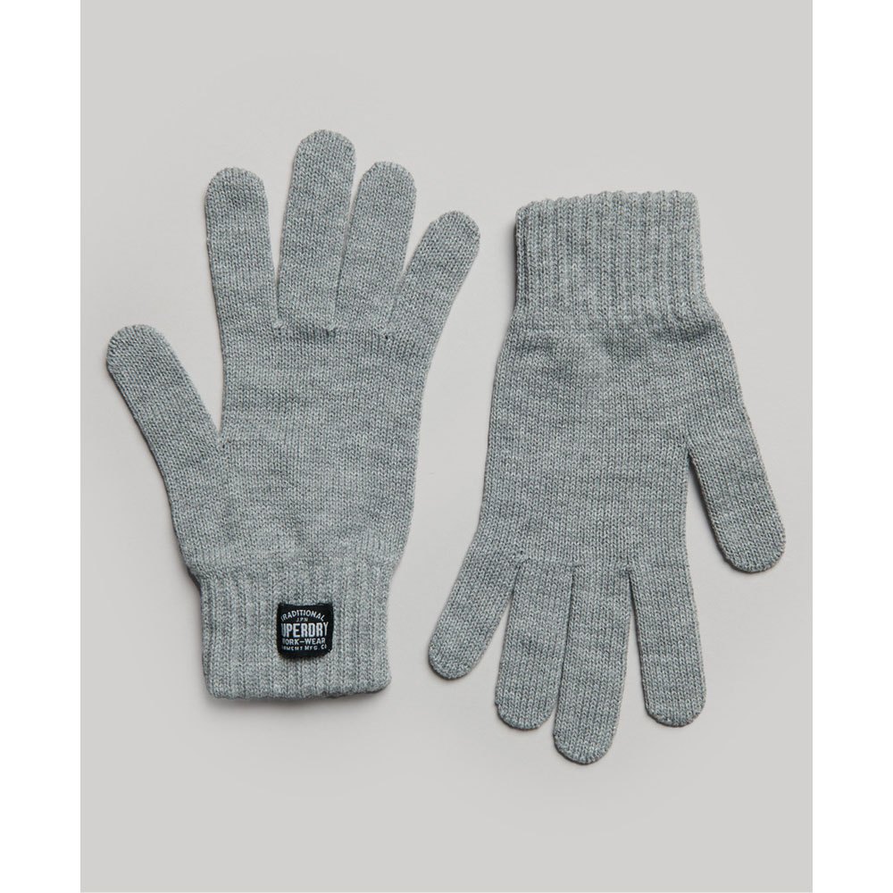superdry classic knitted gloves gris s-m homme