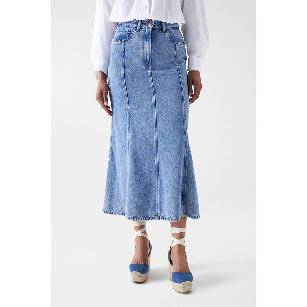 salsa jeans 21008178 long skirt bleu 30 femme