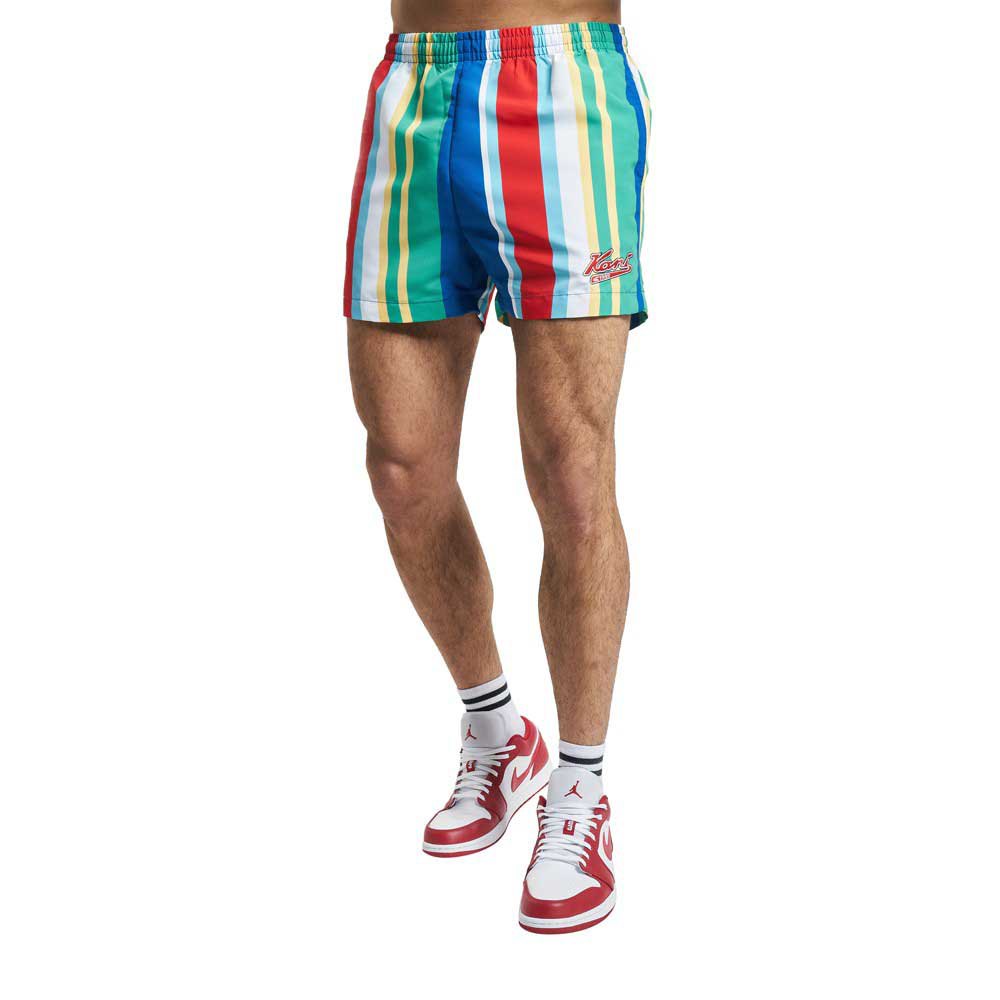 karl kani varsity striped swimming shorts multicolore xl homme
