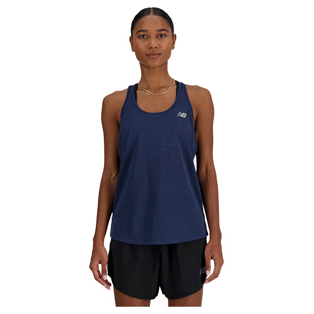 new balance athletics sleeveless t-shirt bleu m femme