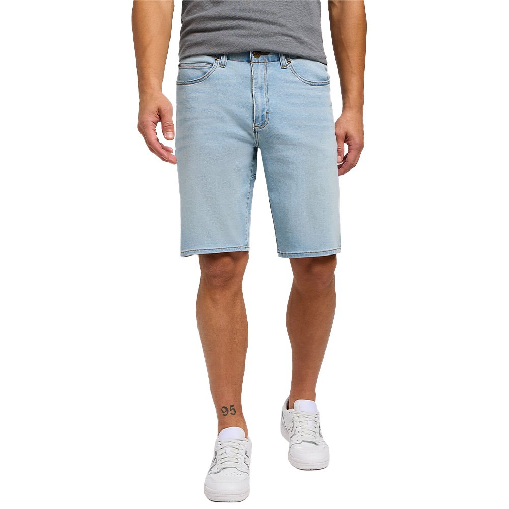 lee extreme motion 5 pocket regular fit denim shorts bleu 28 homme