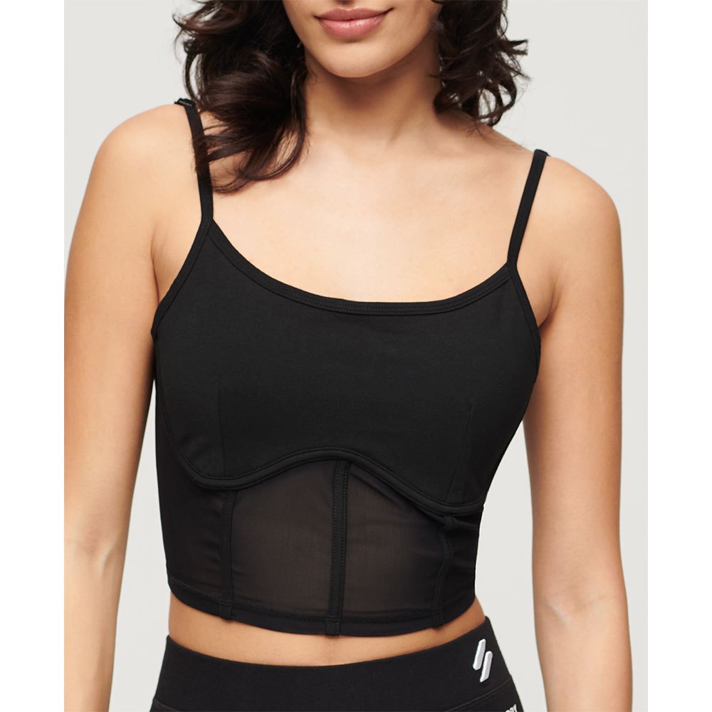 superdry sport tech corset sleeveless t-shirt noir 2xs femme