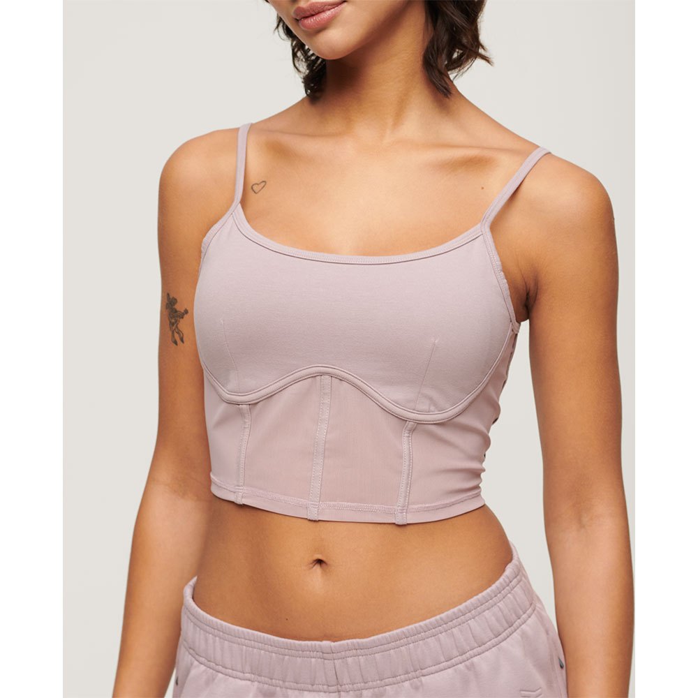 superdry sport tech corset sleeveless t-shirt violet 2xs femme