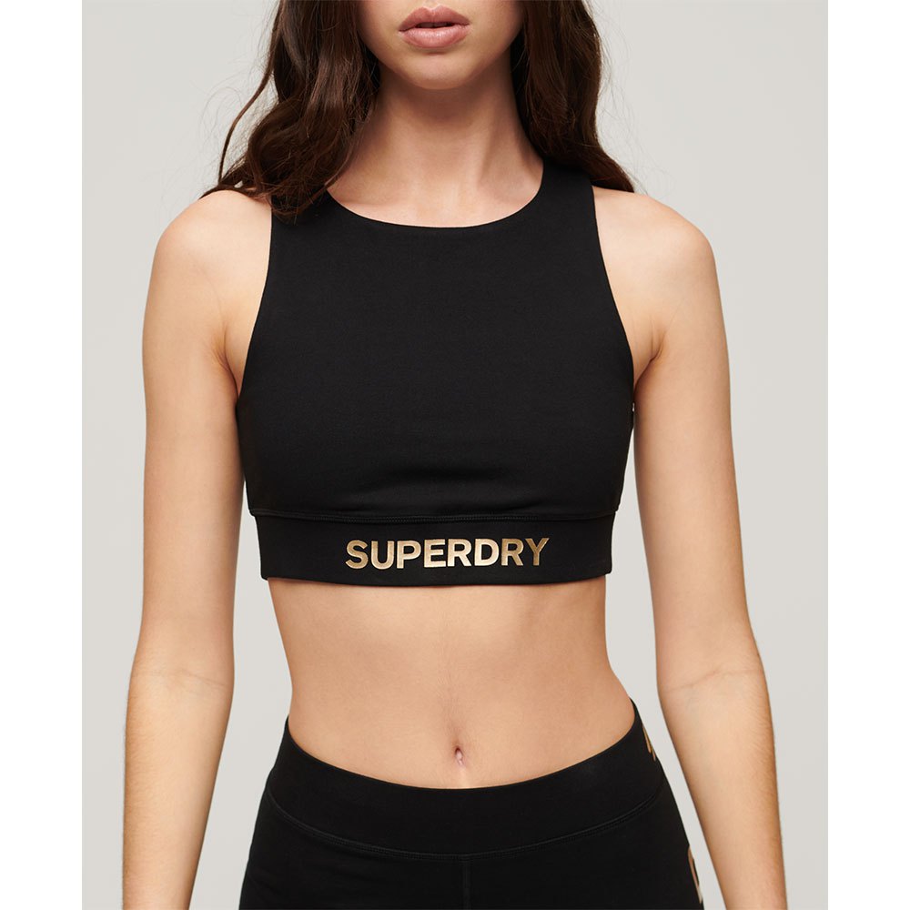 superdry sportswear logo sports bra noir s femme