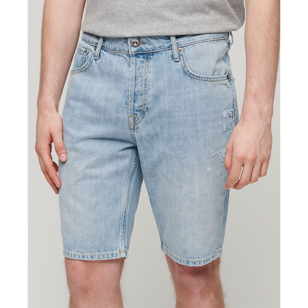 superdry vintage straight shorts bleu 28 homme