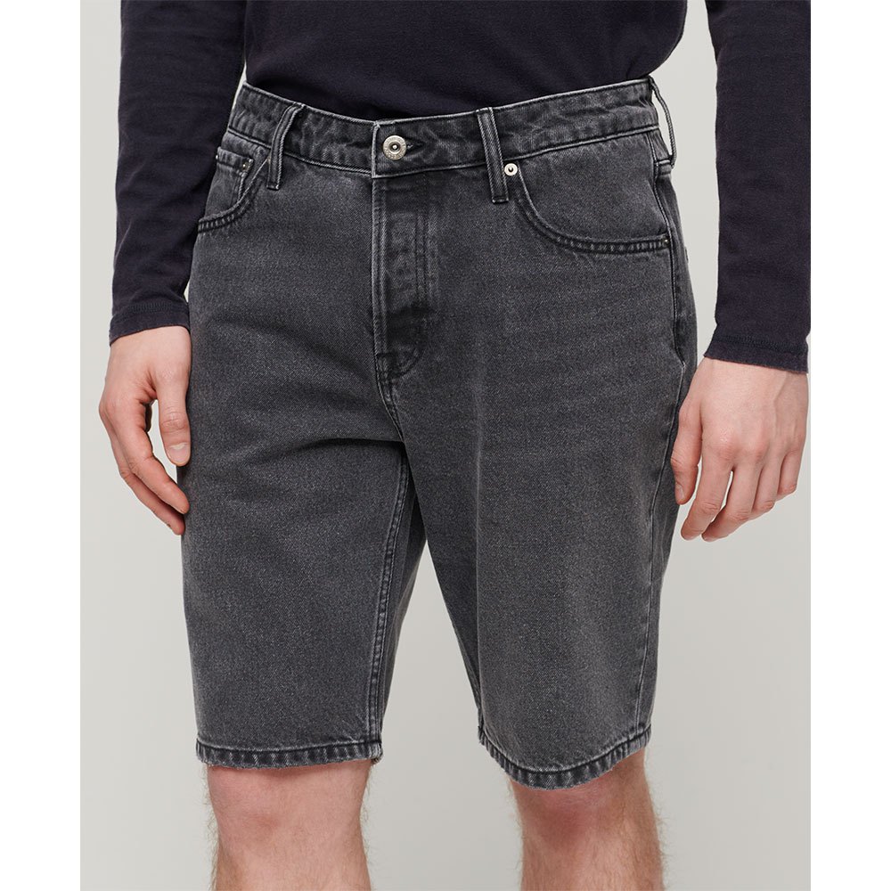 superdry vintage straight shorts gris 30 homme