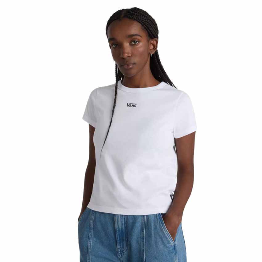 vans basic mini short sleeve t-shirt blanc s femme