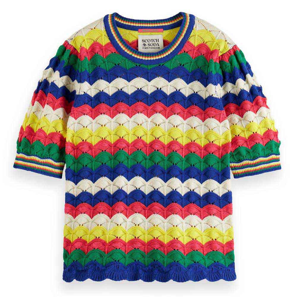 scotch & soda wave stitch sweater multicolore xs femme