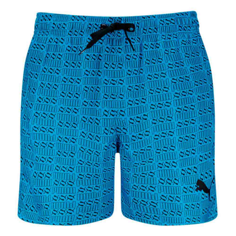 puma logo print mid swimming shorts bleu m homme
