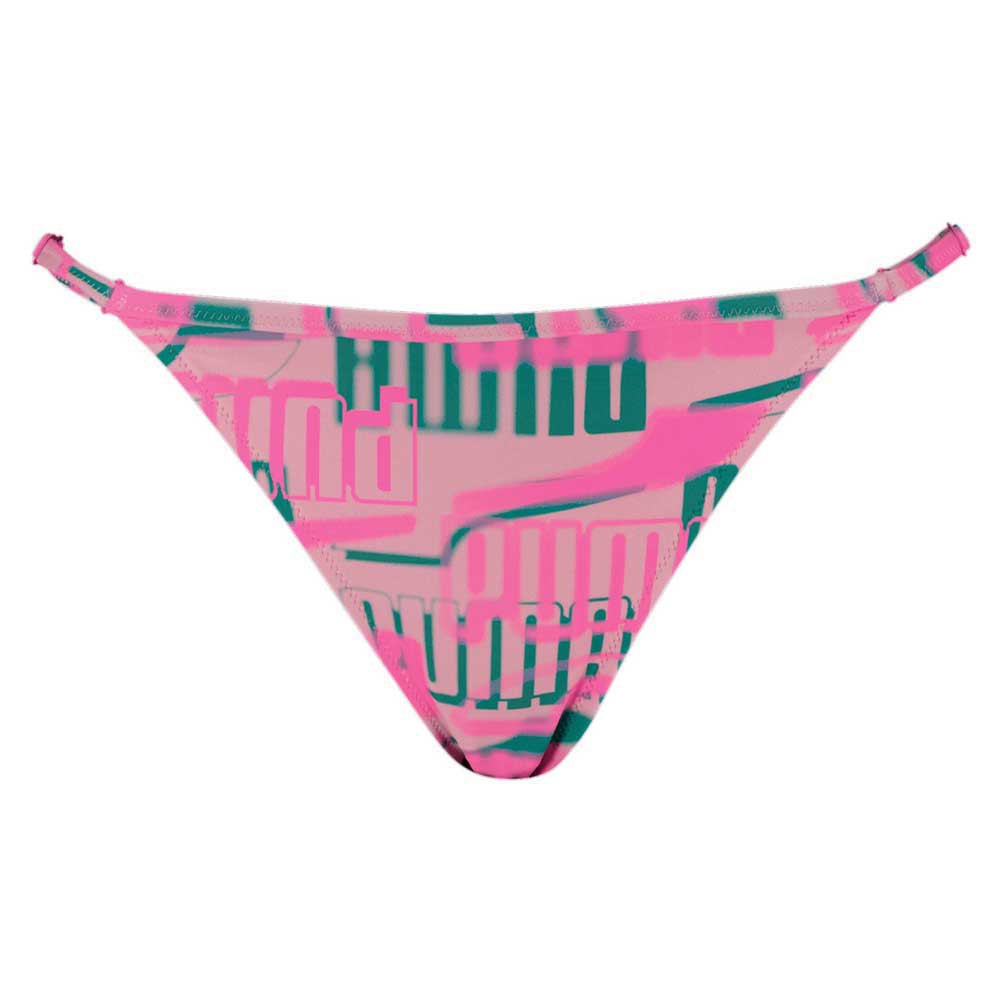 puma swim printed side strap bikini bottom rose xs femme