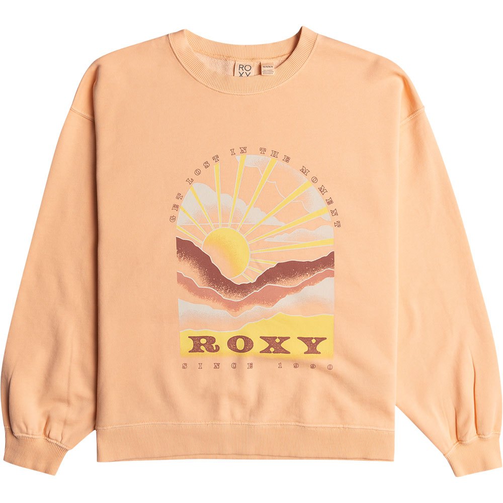 roxy lineup terry sweatshirt orange 10 years fille