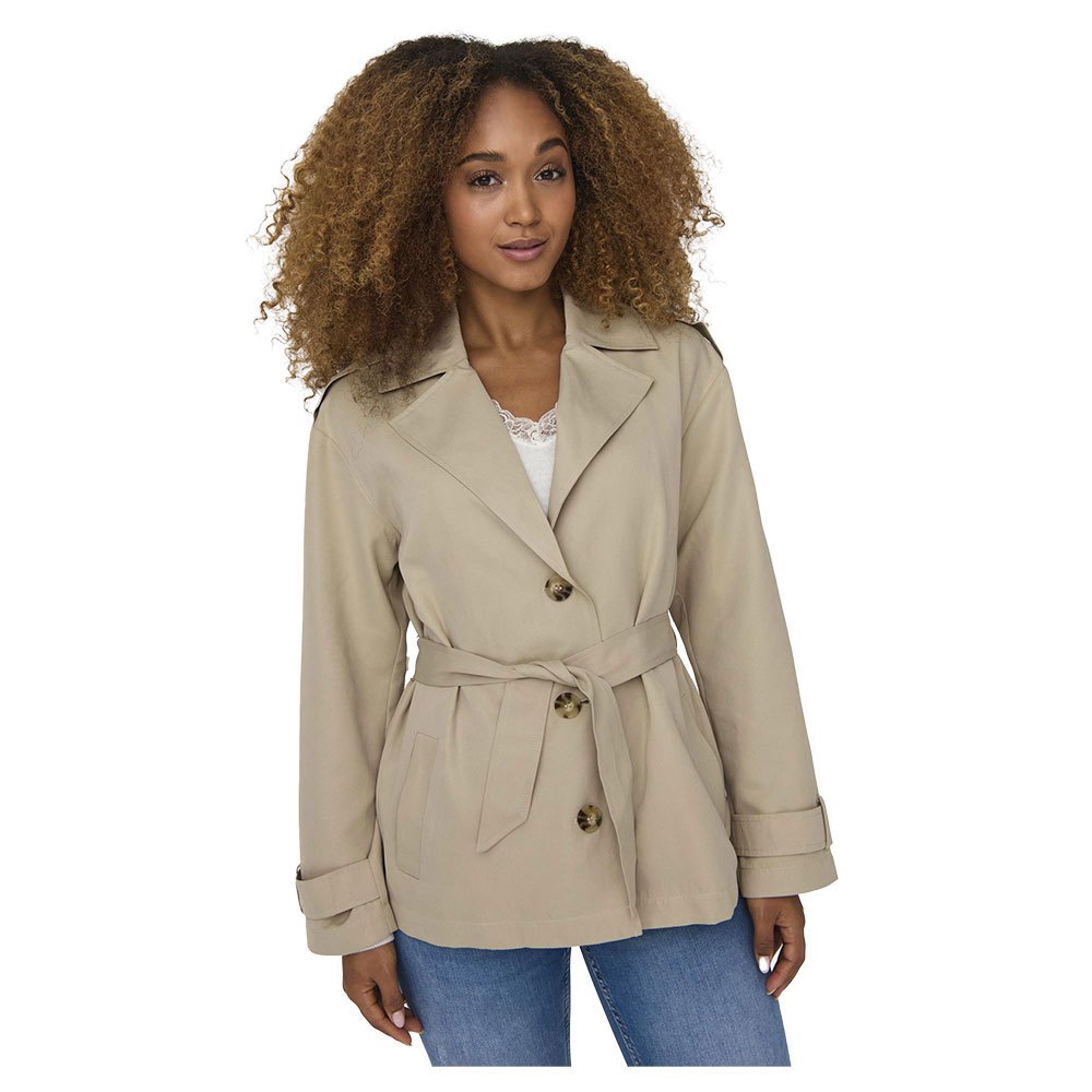 only line short trench coat beige xs femme