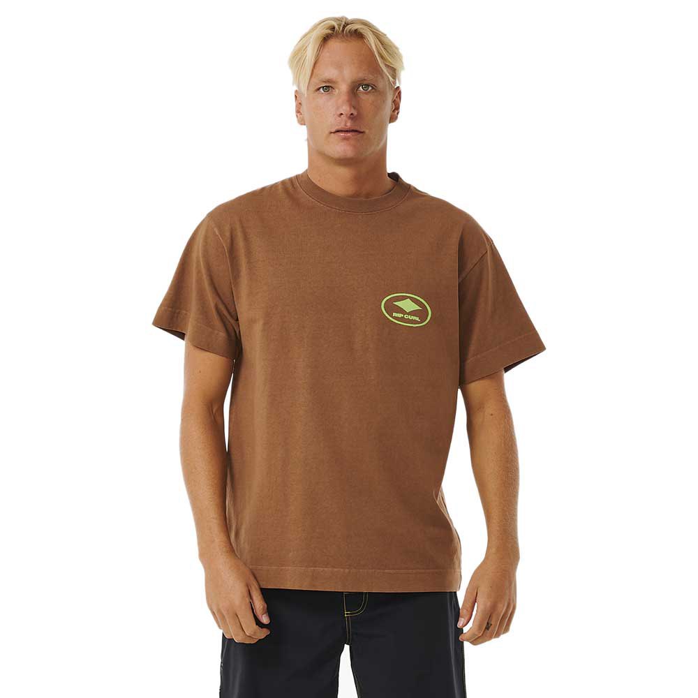 rip curl quality surf products oval short sleeve t-shirt marron s homme