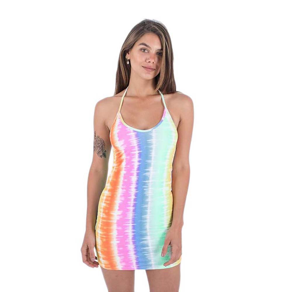 hurley rainbow ombre sleeveless short dress multicolore l femme