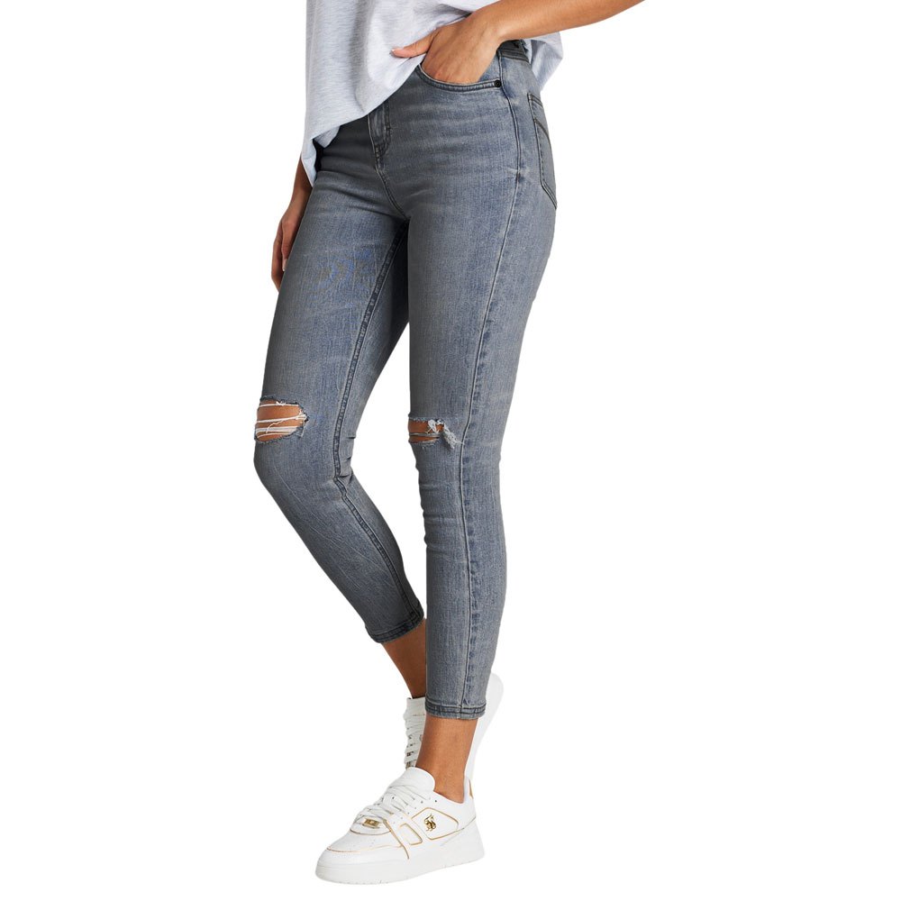 siksilk distressed jeans gris 3xs femme