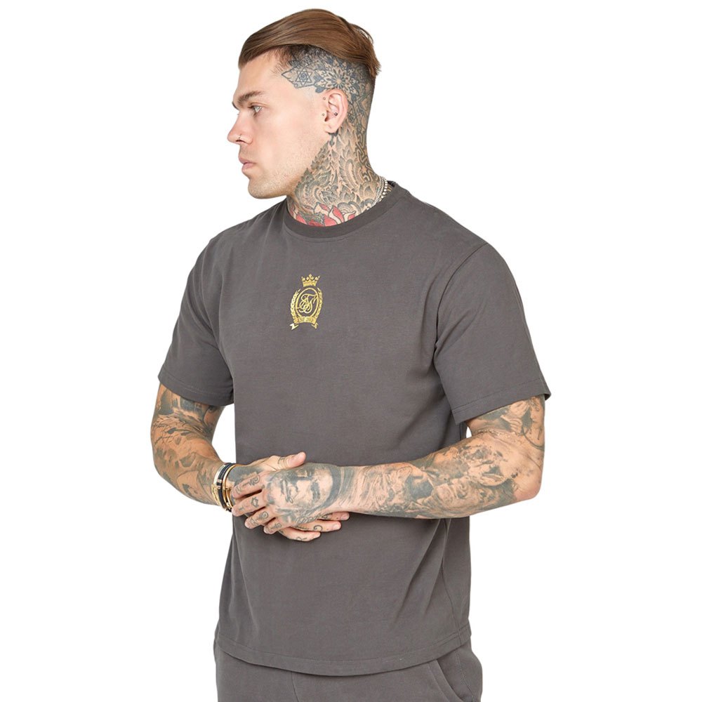 siksilk foil short sleeve t-shirt gris s homme