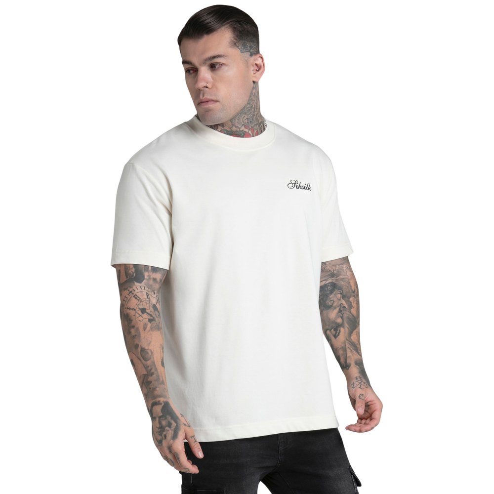 siksilk graphic short sleeve t-shirt blanc s homme